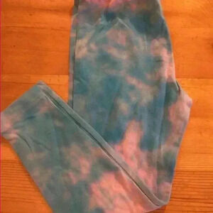 New! Tie dye pink and blue leggings girls XS